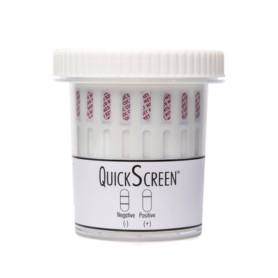 Load image into Gallery viewer, (25 Pack) 9 Panel QuickScreen Cup - 9417Z - AMP, BZD, BUP, COC-300, MET-500, OPI-300, OXY, PCP, THC + Timer-Countrywide Testing