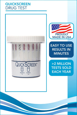 Load image into Gallery viewer, (25 Pack) 5 Panel QuickScreen Cup - 9147Z - AMP, COC, MET-500, OPI-300, THC + Timer - Made in USA-Countrywide Testing