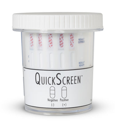 Load image into Gallery viewer, (25 Pack) 5 Panel QuickScreen Cup - 9178Z - Made in USA - AMP, COC, MET-500, OPI-2000, THC + Timer-Countrywide Testing